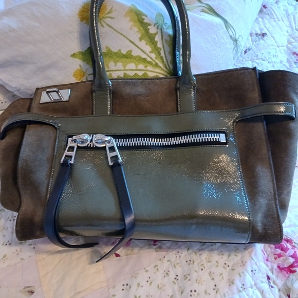 Zadig & Voltaire Hunter Green Leather/Suede Bag - Picture 1 of 16